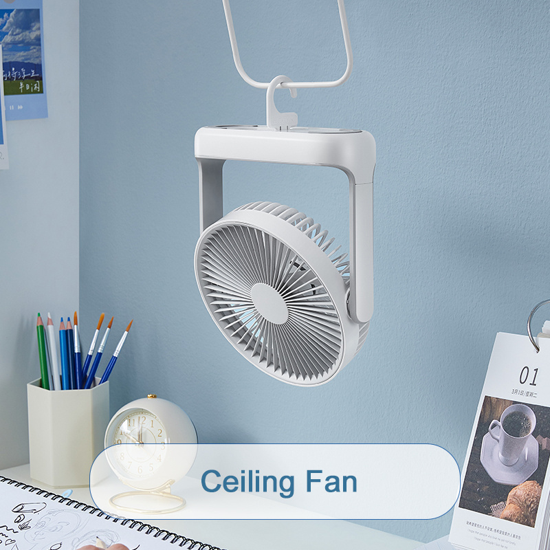 EDON Usb Rechargeable Battery Personal Cooling Fan Small Portable Table Fan Wall Mounted Ceiling Fan For Travel Office Household