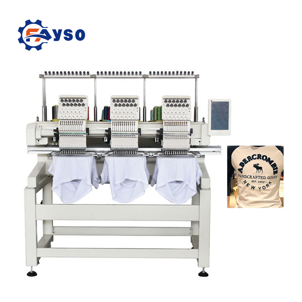 Custom Industrial Logo Cnc Computer  Machine T shirt Embroidery Machine