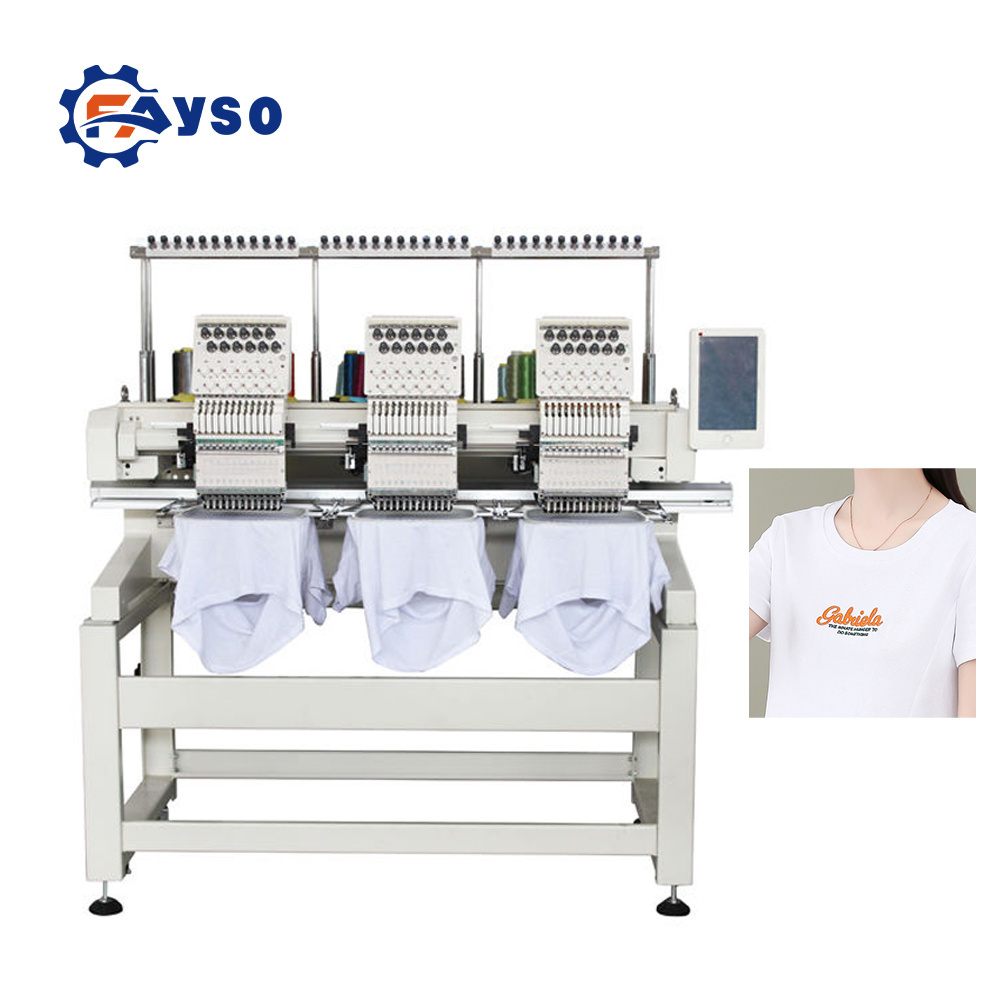 Custom Industrial Logo Cnc Computer  Machine T shirt Embroidery Machine