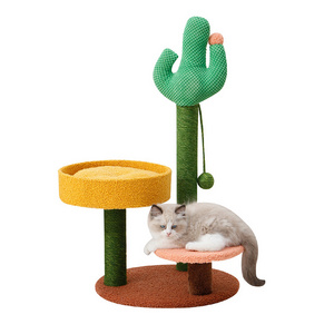 cat scratcher tree cactus design medium size cat scratching toy for small house using