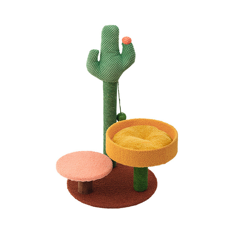 cat scratcher tree cactus design medium size cat scratching toy for small house using