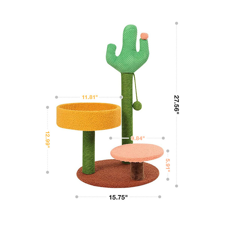 cat scratcher tree cactus design medium size cat scratching toy for small house using