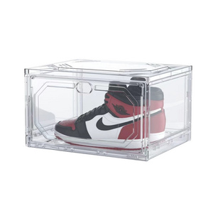 Wholesale Hot SellingMultiple opening modes shoe boxes plastic sneaker shoes storage box organizer with custom logo