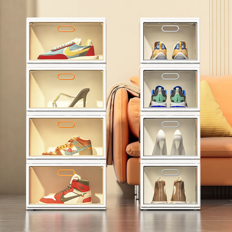 Installation-Free Shoes Box With Custom Logo Space-Saving Folding Shoe Rack Collapsible Dust-proof Shoe Storage Box