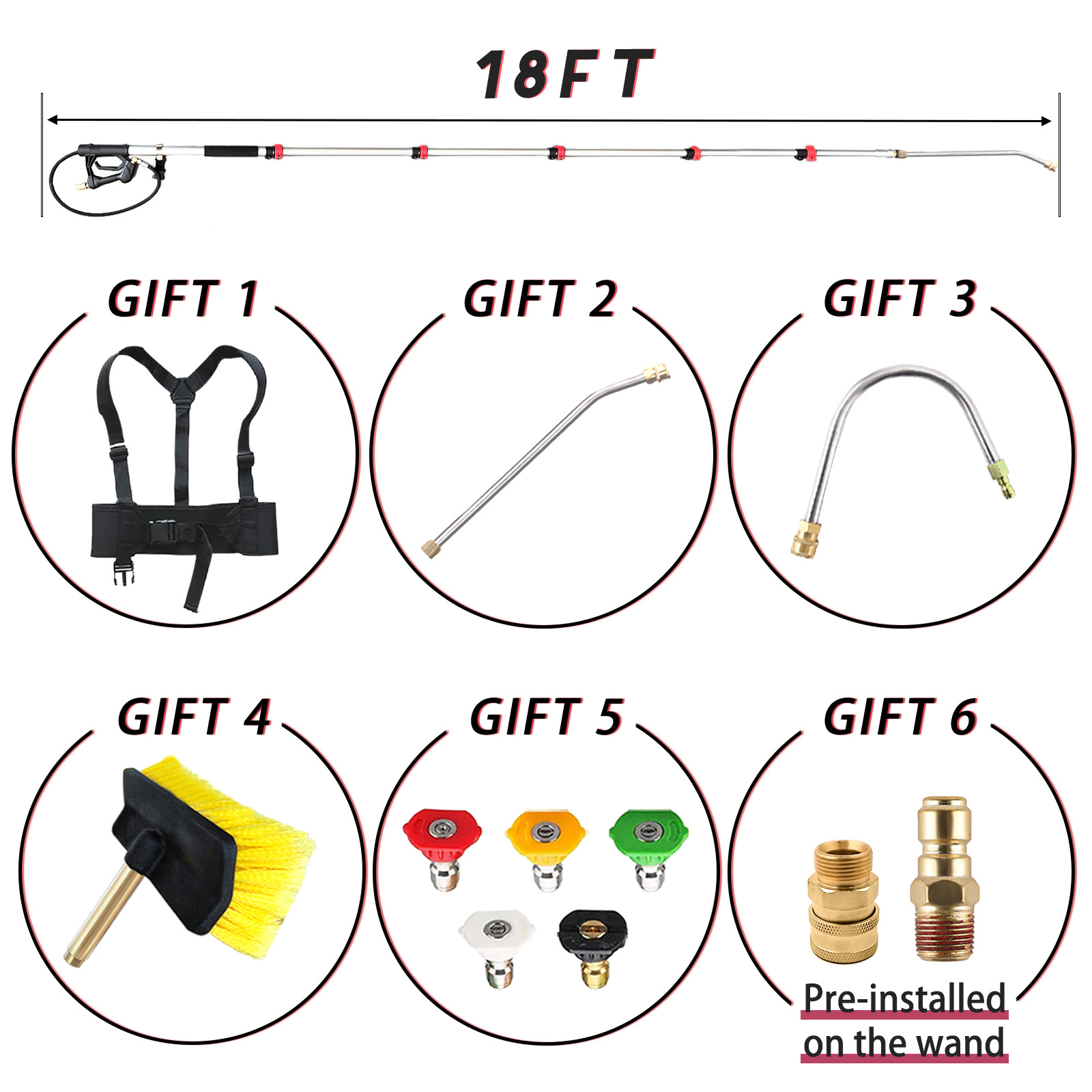 High Pressure Car Wash Foam Gun 4000 PSI Car Cleaning Kit with Nozzles and Foam Cannon Wash Mitt for Car Detailing Clean