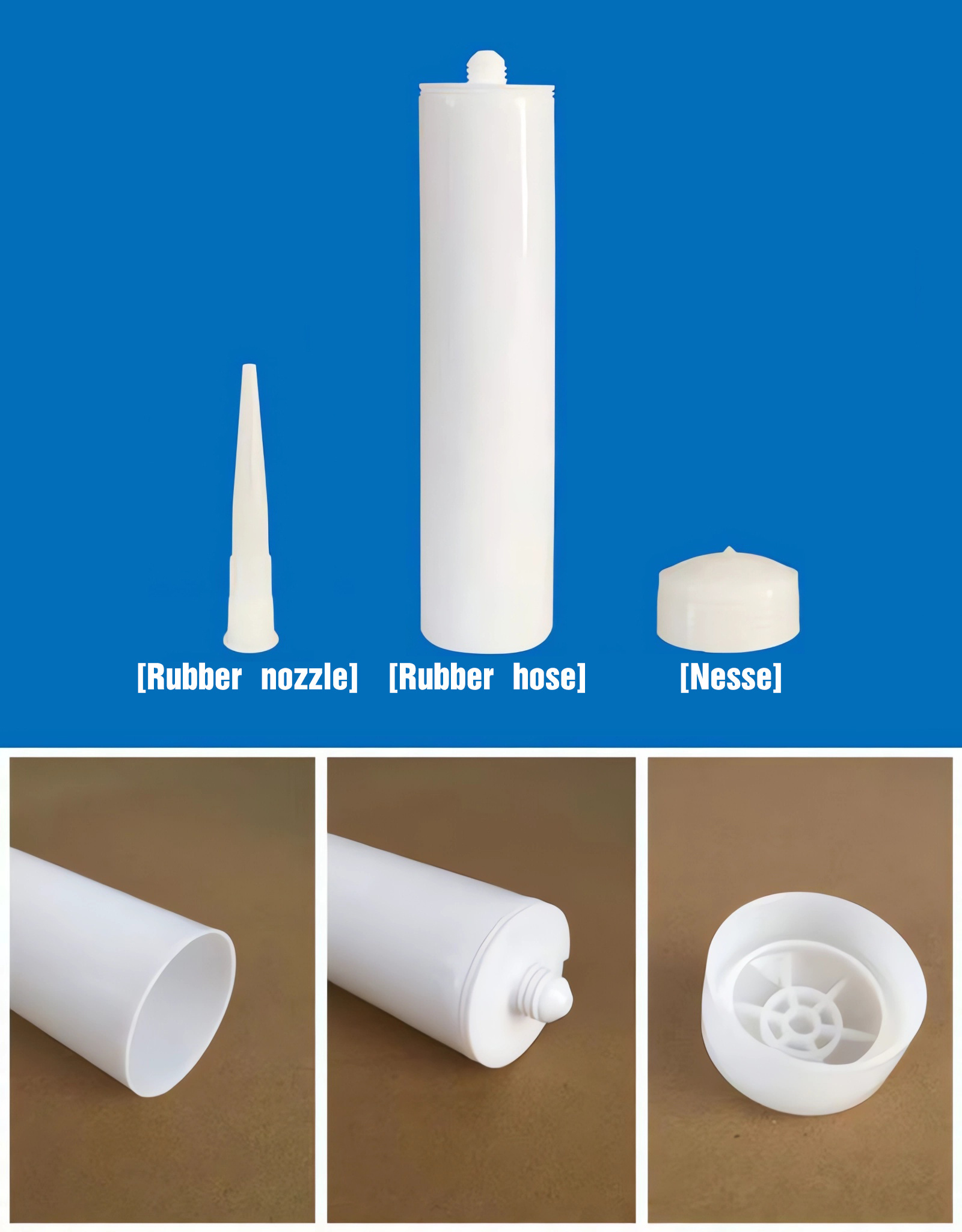 Empty bottle for silicone sealant caulking tube customizable plastic glue packaging 260ml 280ml 300ml 310ml sealant bottle tube