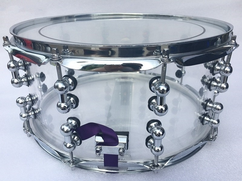 wholesale price 14*6.5 inch /14* 5.5 inch transparent acrylic snare drum accept customize size popular drum set