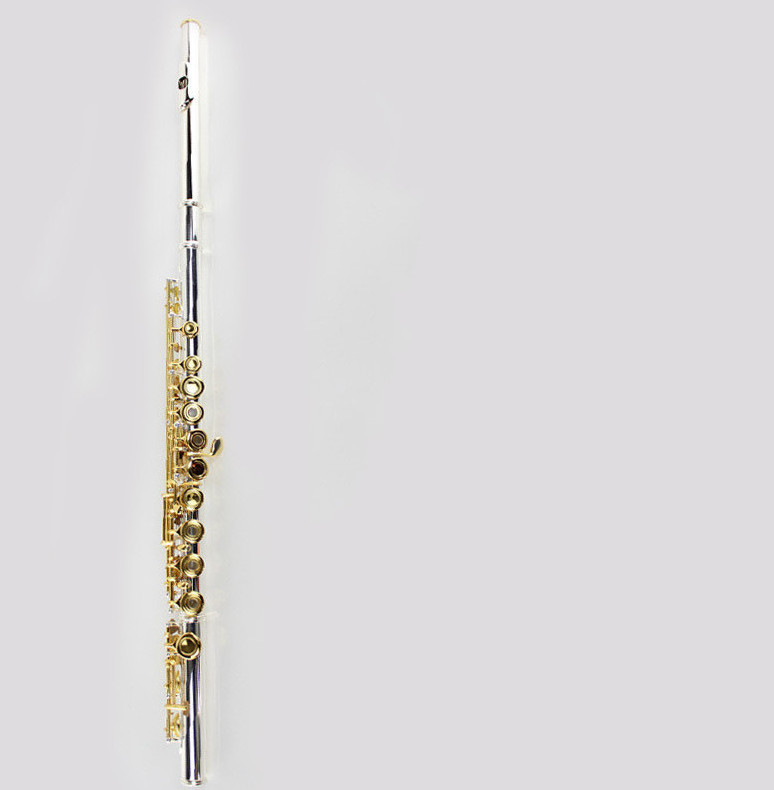 high-grade   Opening C Flute B Tail Flute Surface Plated Sterling Silver Gold Key Flute