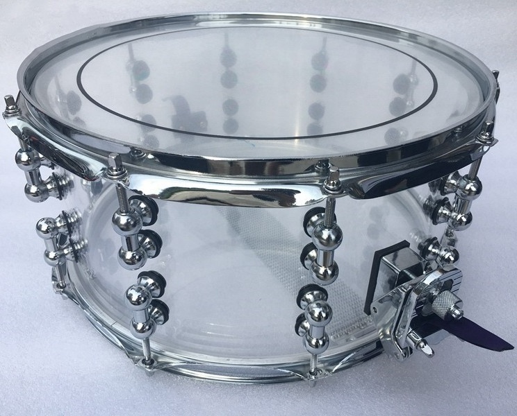 wholesale price 14*6.5 inch /14* 5.5 inch transparent acrylic snare drum accept customize size popular drum set