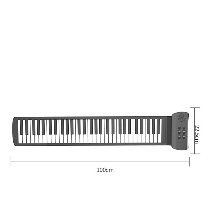 Folding hand-rolled piano 61 keys silicone keyboard portable electronic roll up piano mini keyboard piano