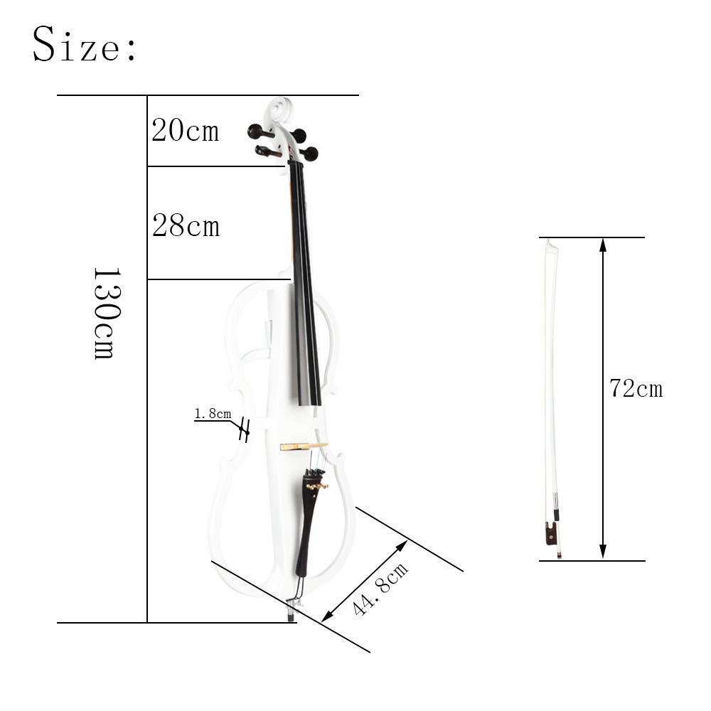 solid wholesale  white electric cello  performance solid wood  cello made in china maple material