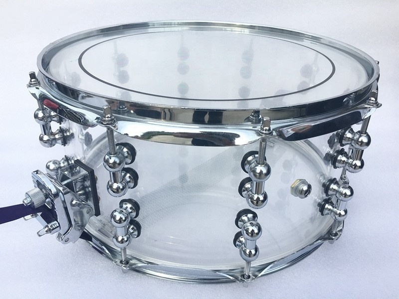 wholesale price 14*6.5 inch /14* 5.5 inch transparent acrylic snare drum accept customize size popular drum set