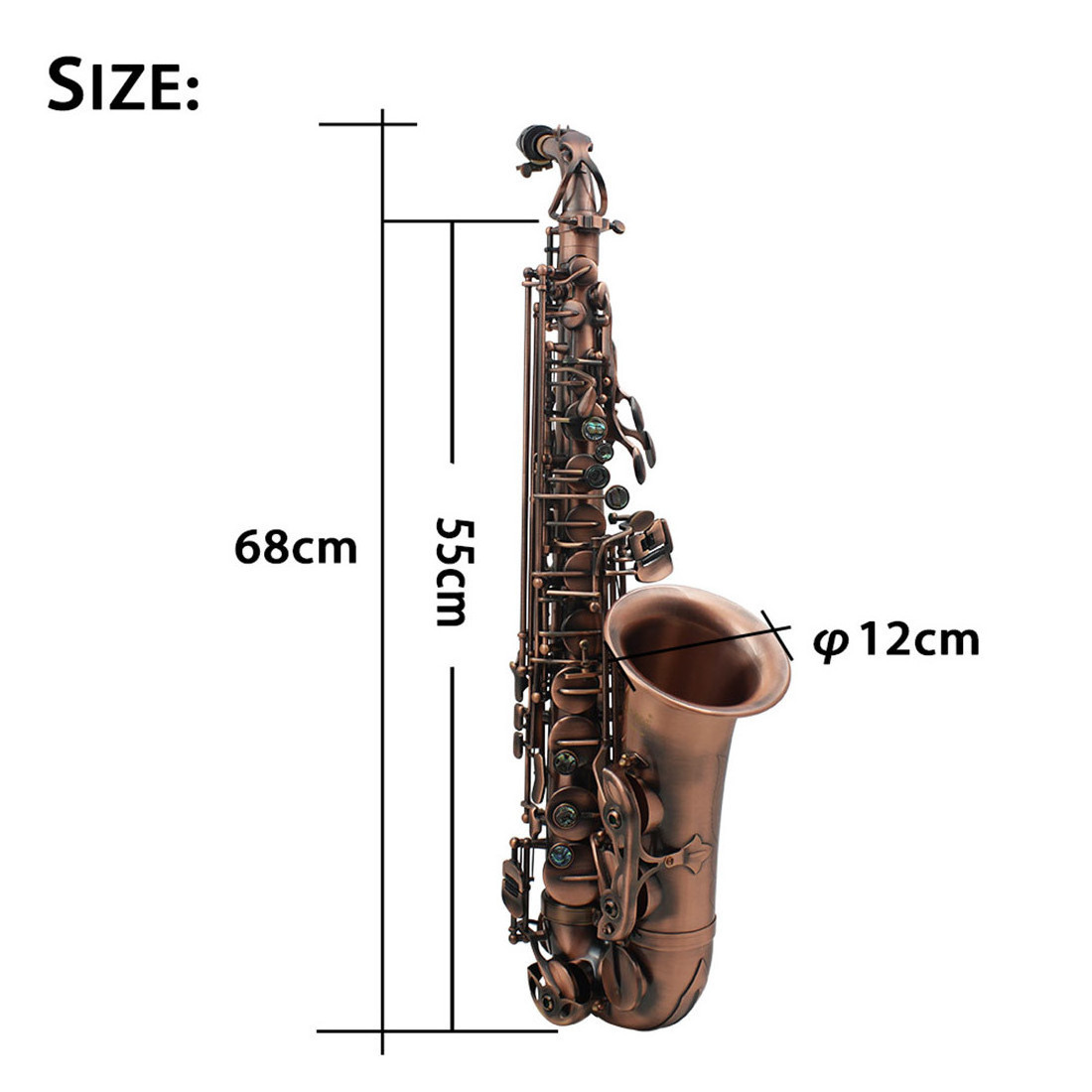 alto saxophone high quality Eb curved alto saxophone hand-carved retro brass color saxophone