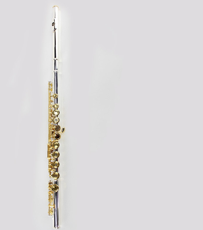 high-grade   Opening C Flute B Tail Flute Surface Plated Sterling Silver Gold Key Flute