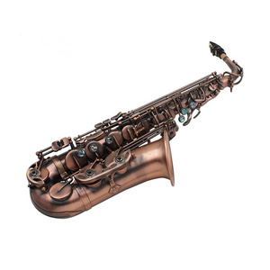 alto saxophone high quality Eb curved alto saxophone hand-carved retro brass color saxophone