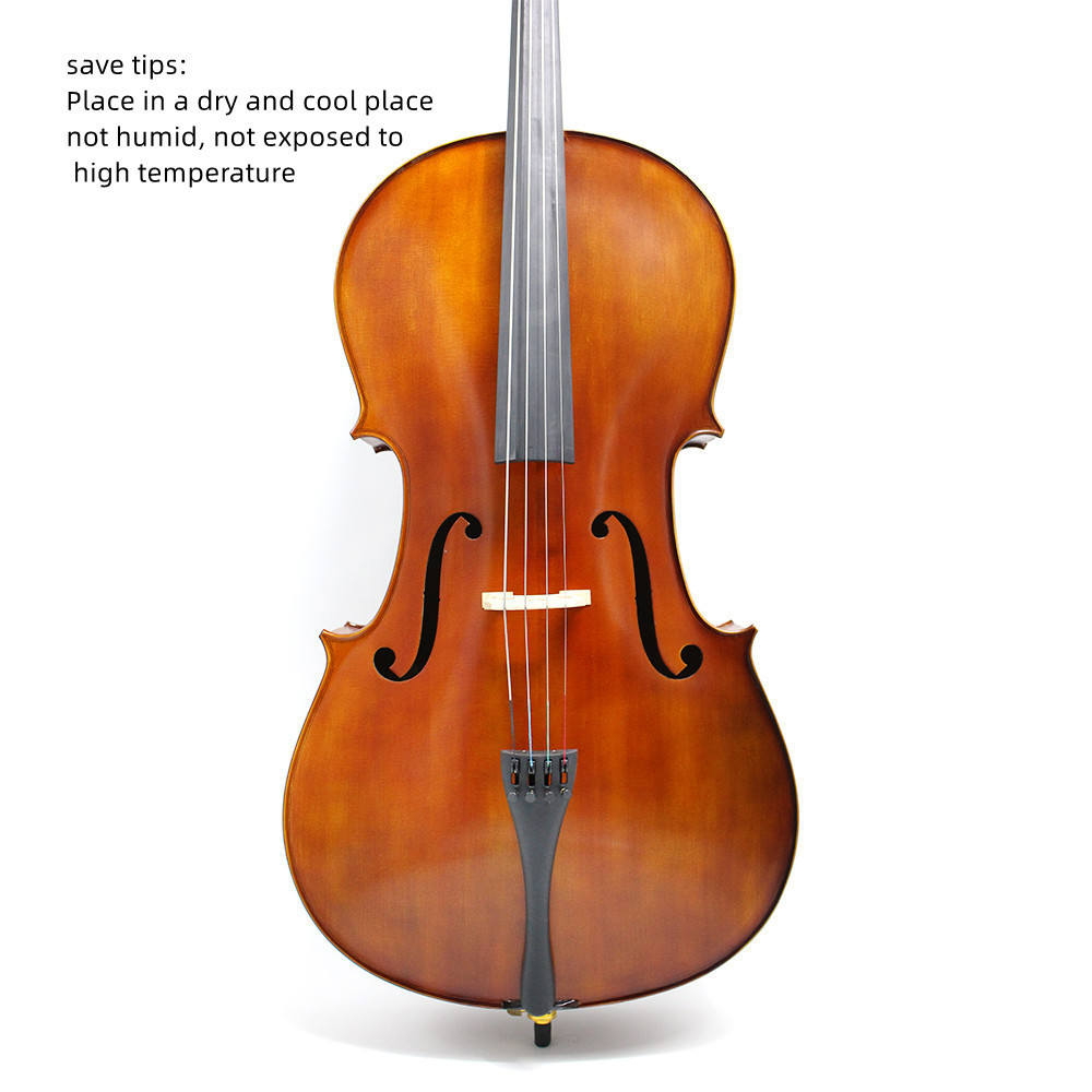 SE17007 high quality  professional  performing 4/4  high-gloss  handmade  cello ebony accessories  semi handmade paint cello