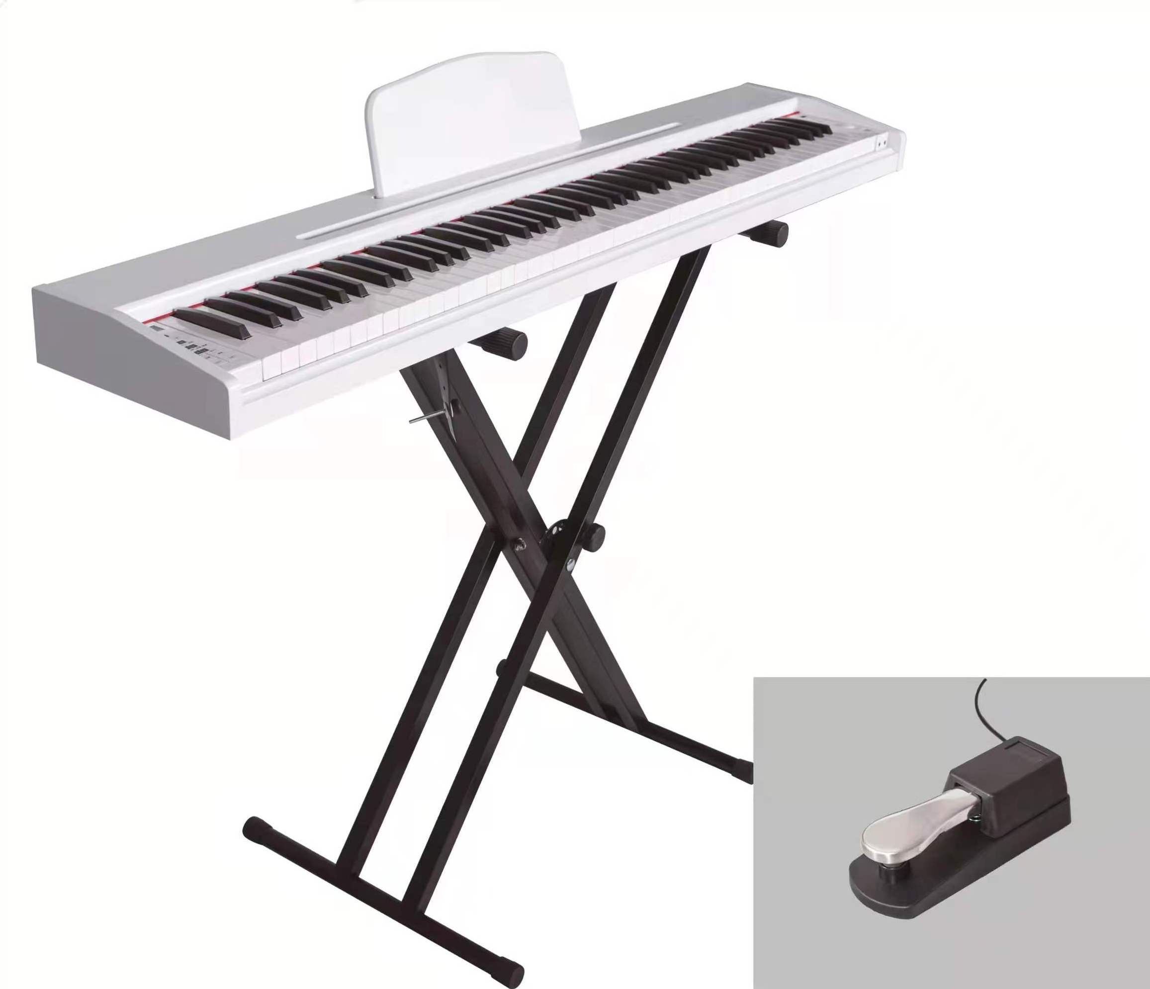 the digital  simple piano  88 keys fonching-sensitivity keyboard  black /white wooden grain  instrument