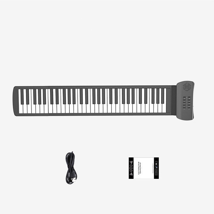 Folding hand-rolled piano 61 keys silicone keyboard portable electronic roll up piano mini keyboard piano