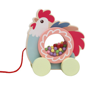 Montessori Toys Other Educational Toys Wheelset Wooden Pull Along Chicken Toy for Toddler