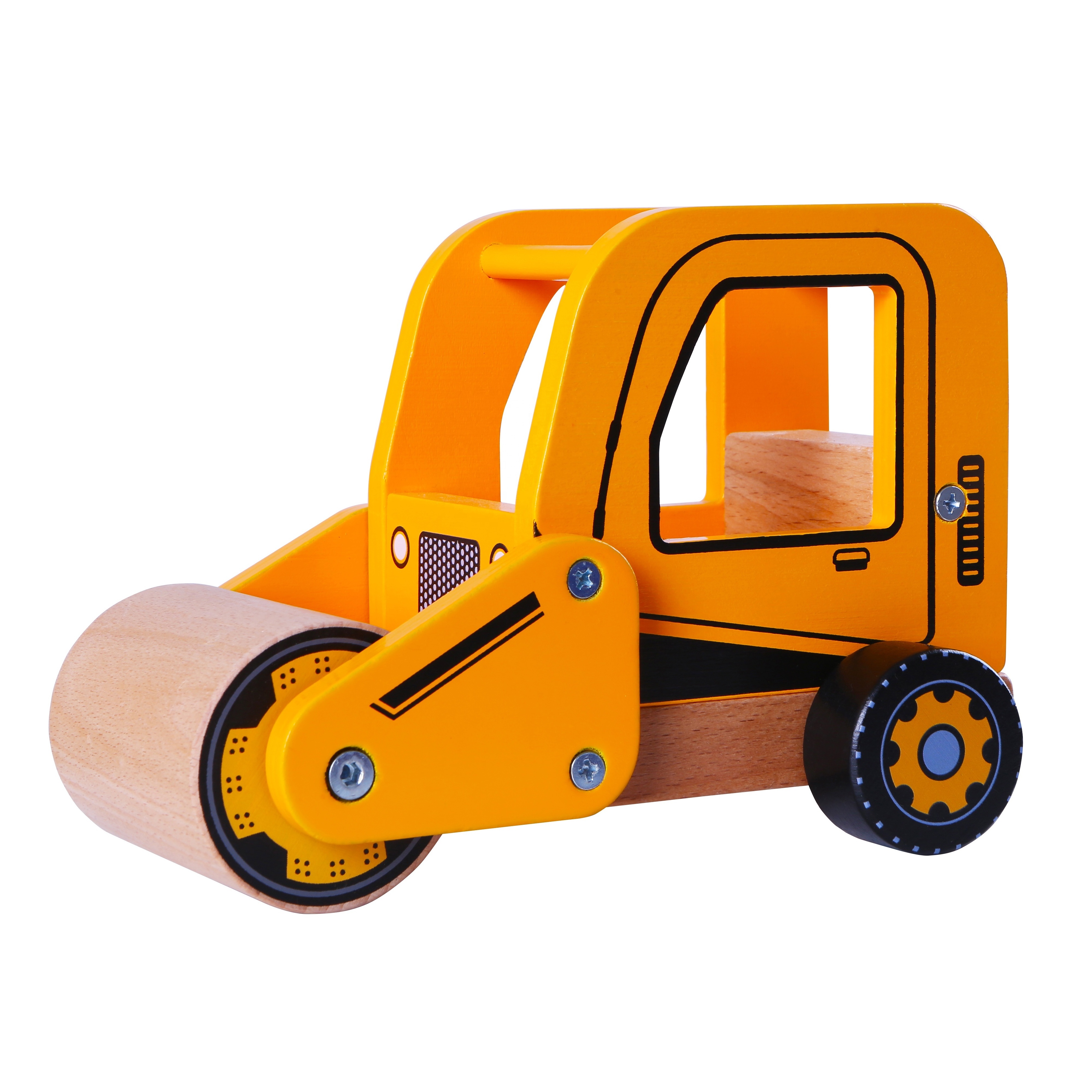 Kids Toys  Educational Toys Six-wheeler Engineering Wooden Digger Toy for Toddlers