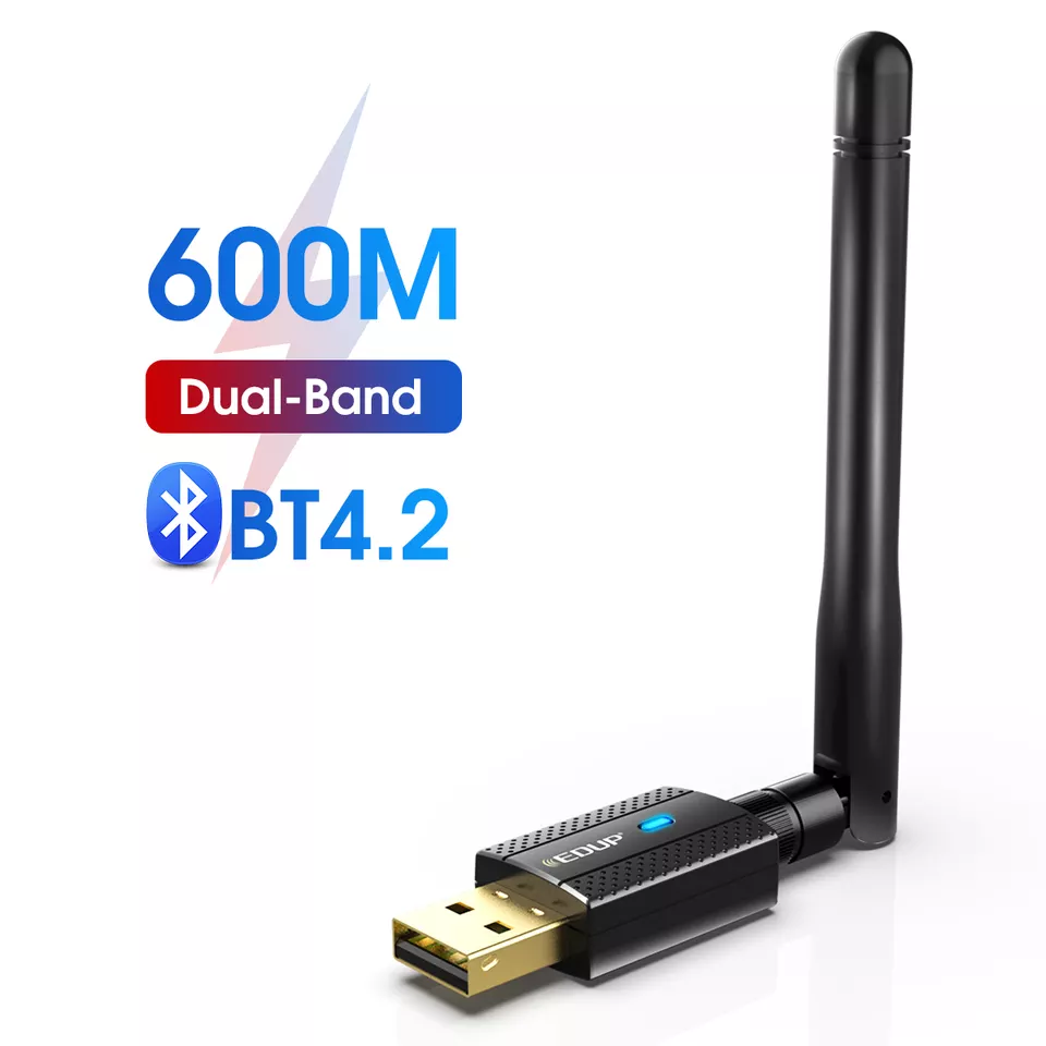 EDUP 2 in 1 AC600 Network Card Dual Band WiFi Card BT V4.2 Wireless USB Adapter Dongle WiFi Bluetooth Adapter