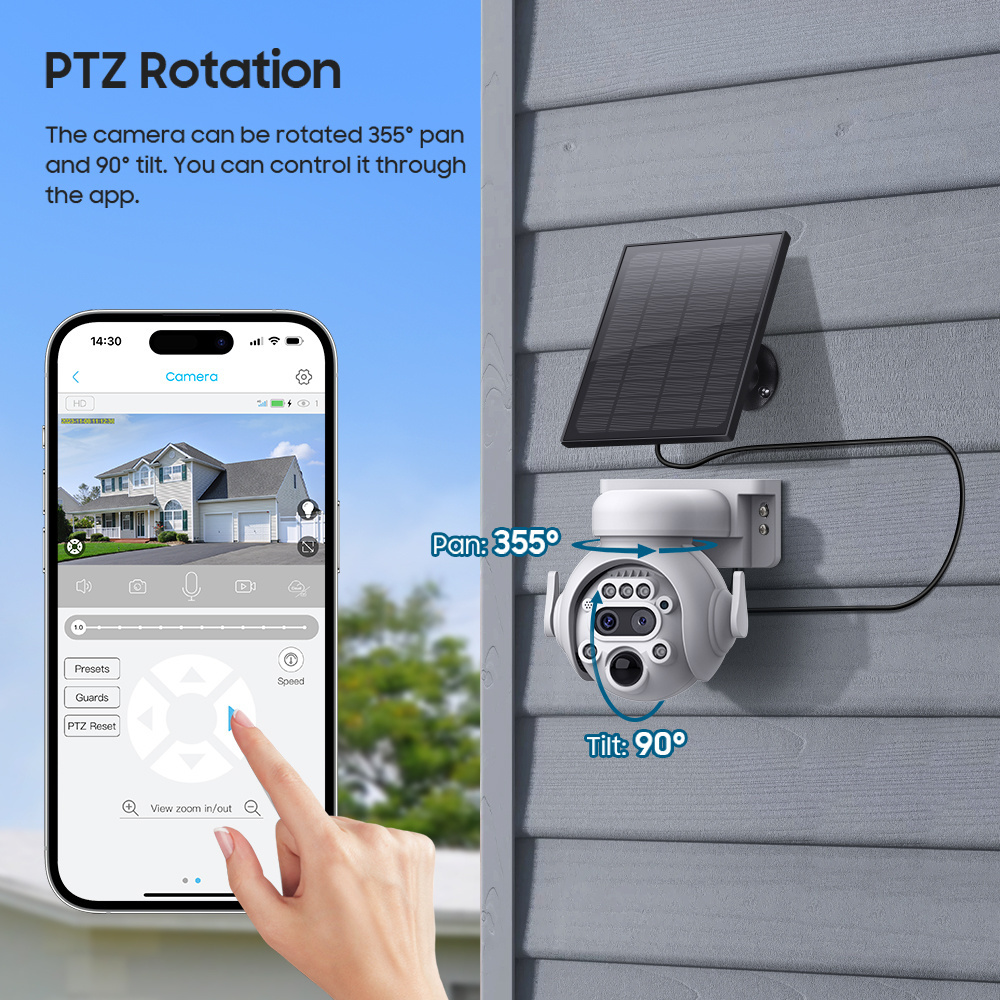 EDUP Solar Battery 12X Zoom PTZ Camera Video Surveillance 4G Wifi IP Outdoor Waterproof Camera Hd Security Network Camera