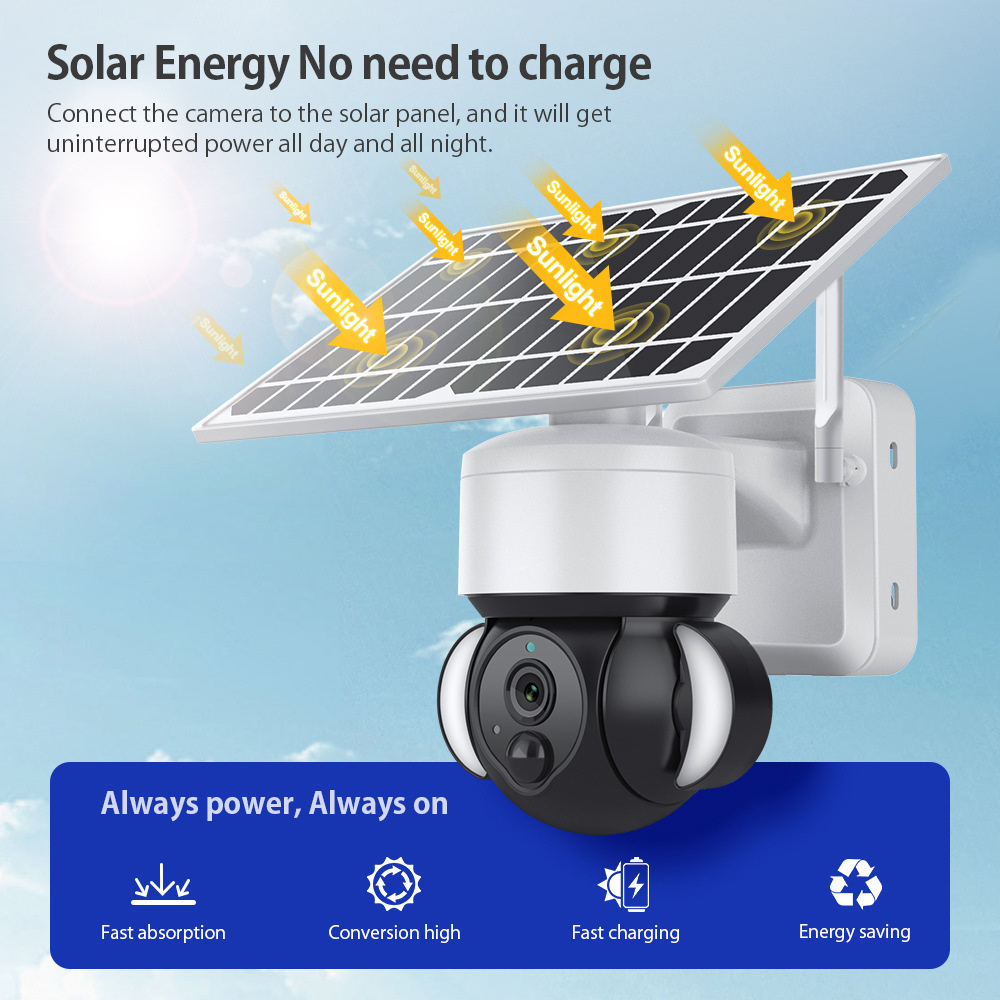 4G Solar 2MP Tuya Security Waterproof  IP Outdoor  5MP WiFi Network Camera