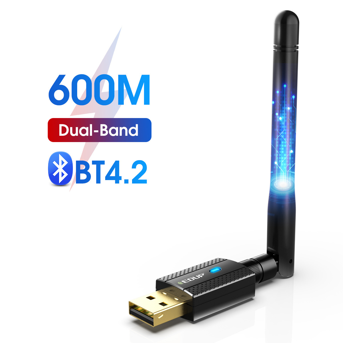 EDUP High Speed Dual band Bluetooth4.2 USB WiFi Dongle 600m Bluetooth Wifi Adapter