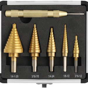 E-durable 6Pcs high speed steel step drill bits power screwdriver drills step drill bit set