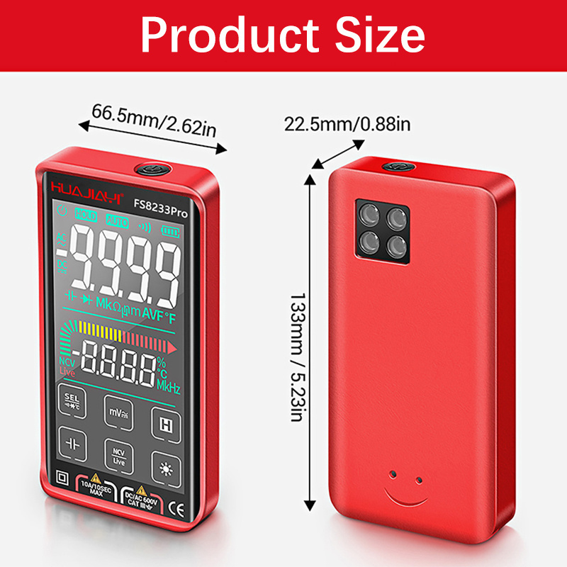 High Quality FS8233Pro Professional Digital Multimeter with Test Probe Leads 6000 Counts Automatic NCV Smart Digital Multimeters