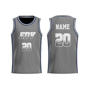 Whole Sale Color Gray Basketball Jersey 100% Polyester