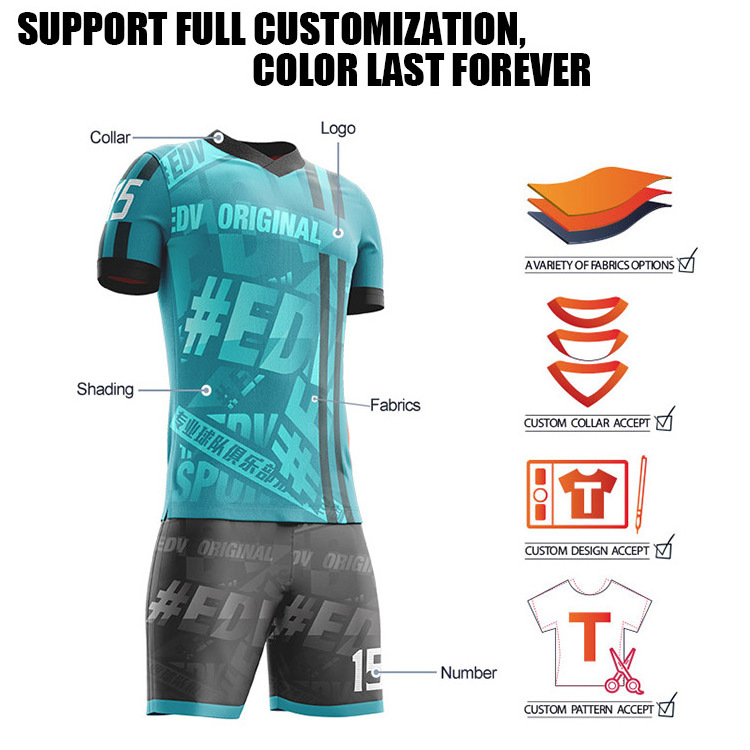 Wholesale football jersey blank sublimated print soccer jersey