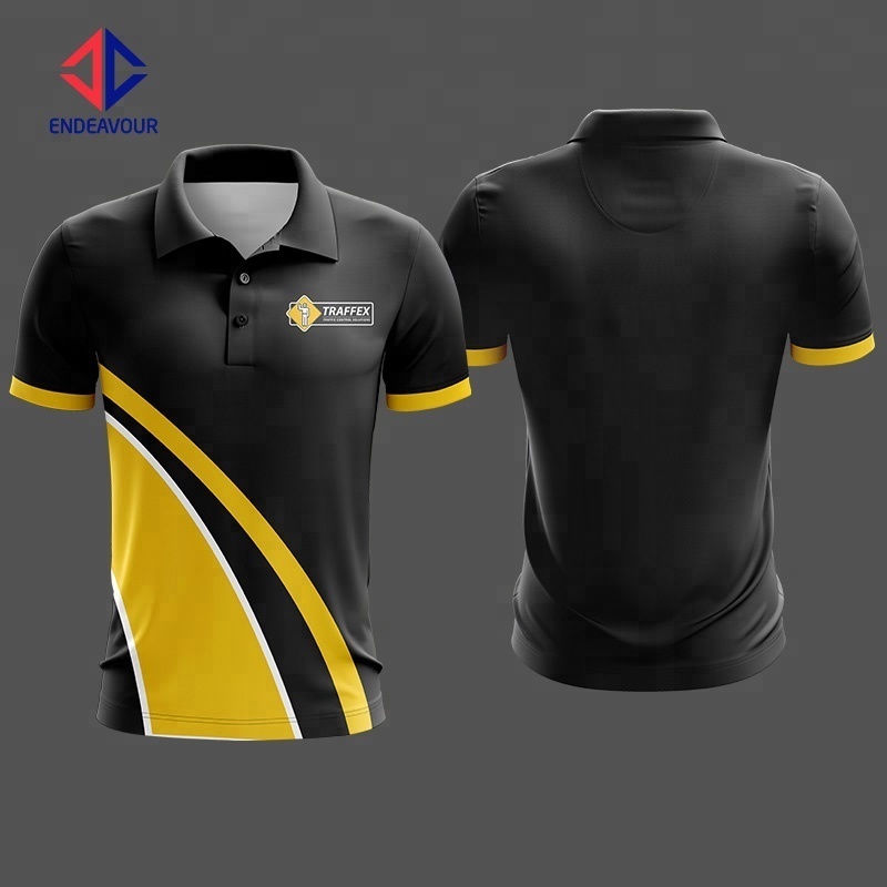 Custom Golf Women Slim Fit Polo Shirt Yellow And Black Polo Shirt