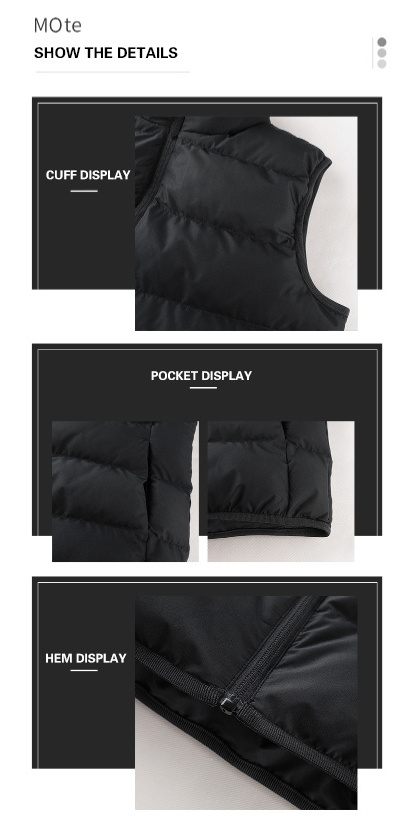 Custom Logo Puffer Vest  Zip Up Puffer Waistcoat Wholesale Padded Puffer Vest With Side Pockets