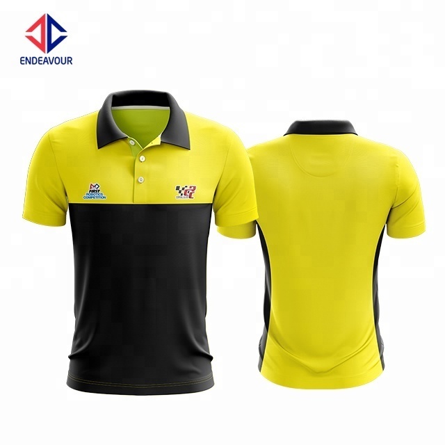 Custom Golf Women Slim Fit Polo Shirt Yellow And Black Polo Shirt