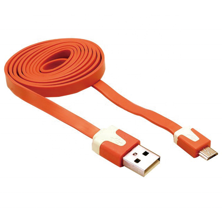 High quality 1m 2m 3m  flat PVC data transfer USB to micro charging cables for  android oppo MP5