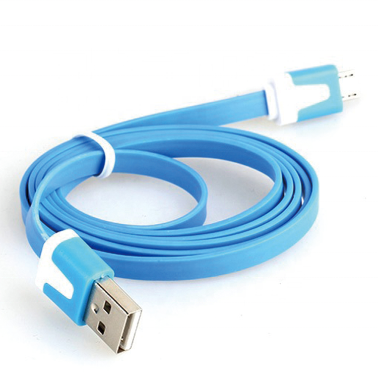 High quality 1m 2m 3m  flat PVC data transfer USB to micro charging cables for  android oppo MP5