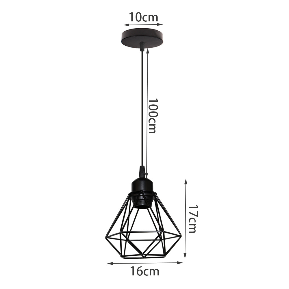 Retro Industrial Vintage Cage Pendant Light Iron Art Pyramid Wrought home Ceiling Lamp Suitable for E27 bulbs