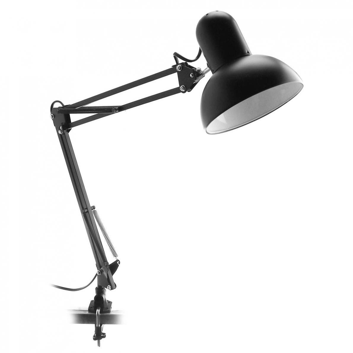 Black Silver White Red Flexible Swing Arm Clamp Mount Desk Lamp US EU Plug E26 E27 Bulbs