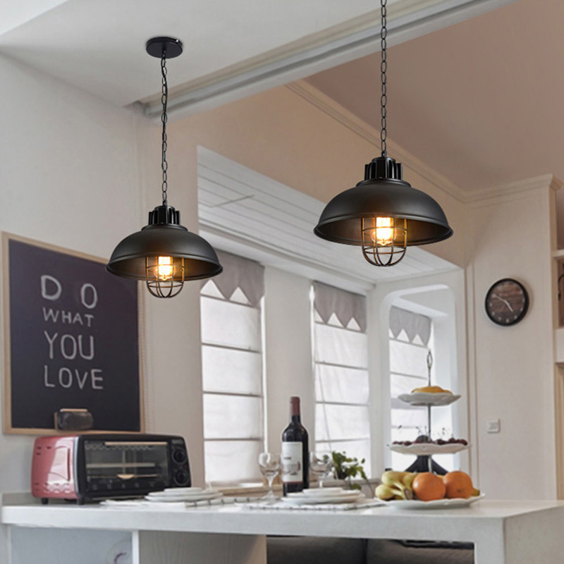 Farmhouse Black Pendant Light Fixtures Industrial Vintage Hanging Ceiling Light Fixture for Kitchen, Barn