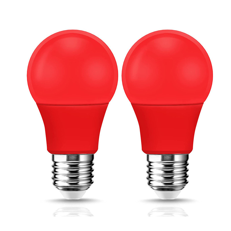 60 Watt Equivalent, Red, Non-Dimmable, A19 LED Light Bulb E26 E27