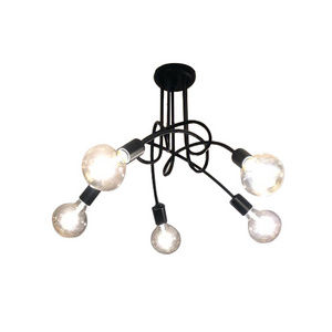 Hot Vintage modern ceiling lamp Industrial Loft Chandelier Ceiling Lamp With 5 Lights (Black) bulbs not included