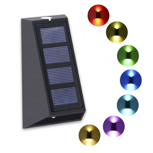 Solar wall lamp Outdoor Lights Fence Post Waterproof Deck Lights Step Lighting for Walkway Stairs solar wall lamp