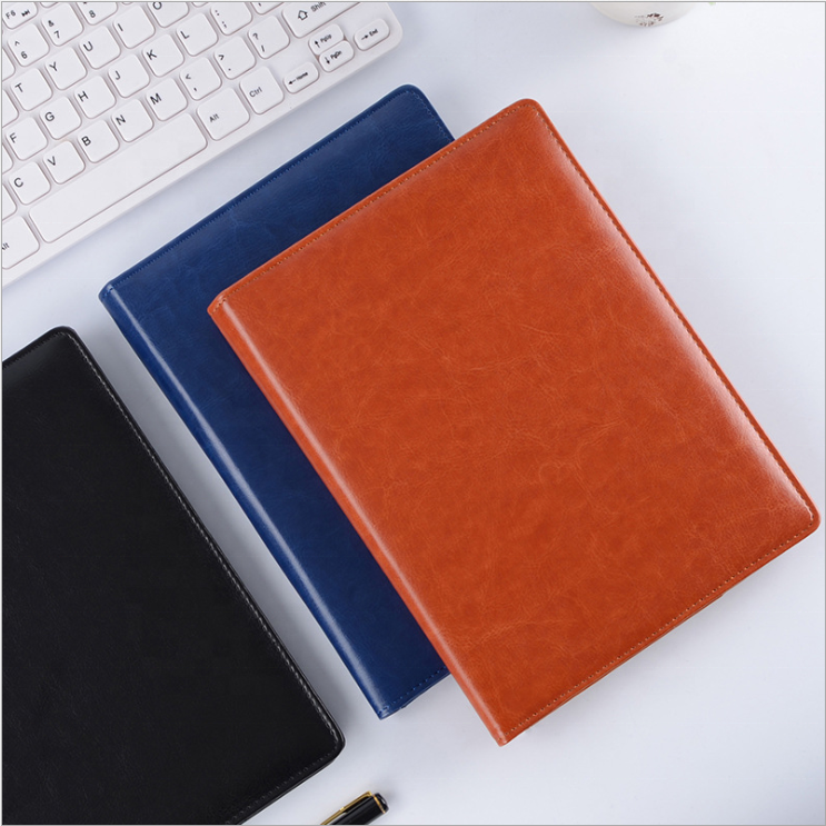 Wholesale A4 Magnetic Business File Folder Resume Leather Portfolio Folder With Pen and Card Holder