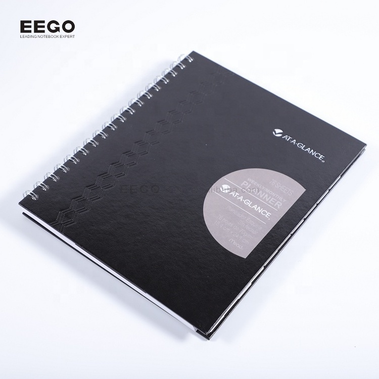 2024 Personalized Business Financial Leather Custom Printing Monthly Weekly Budget A4 B5 Big Spiral Notebook Journal Planner