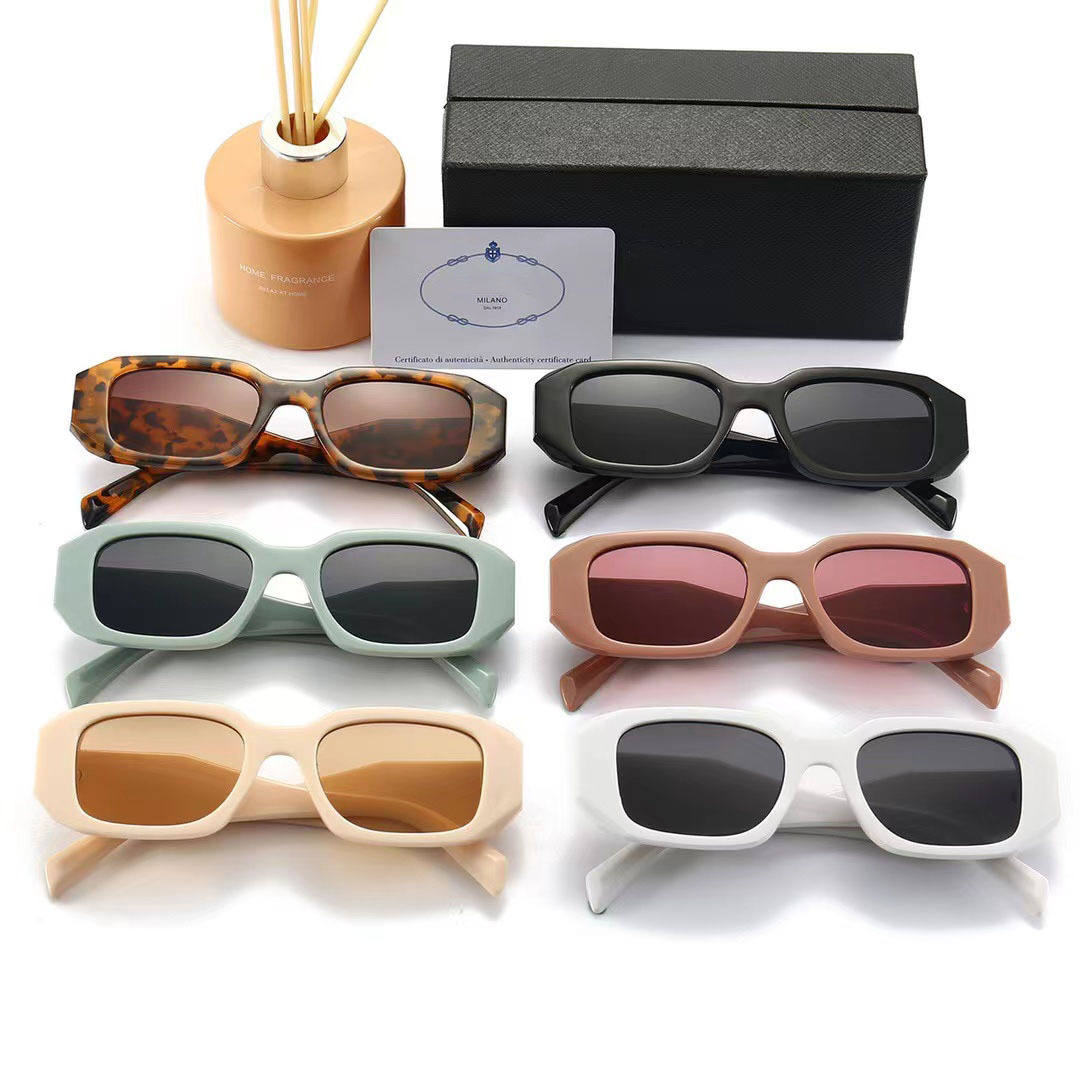 newest fashion unisex luxury glasses shades rectangle square designer sunglasses with brand logo