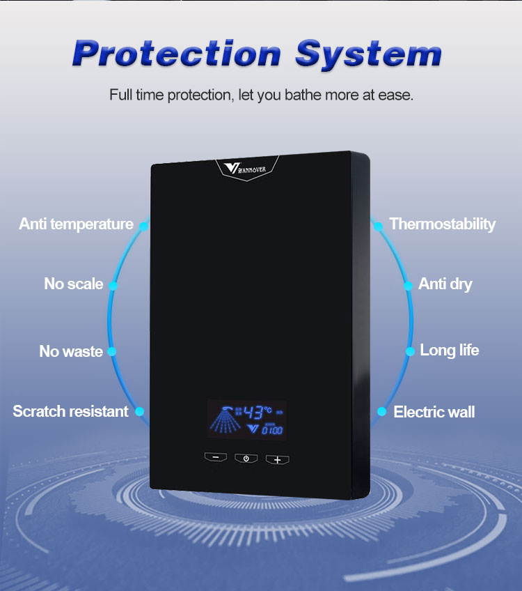 IPX4 Waterproof Standard Suitable Power Automatic Electric Water Heater Bath Tub Water Heater