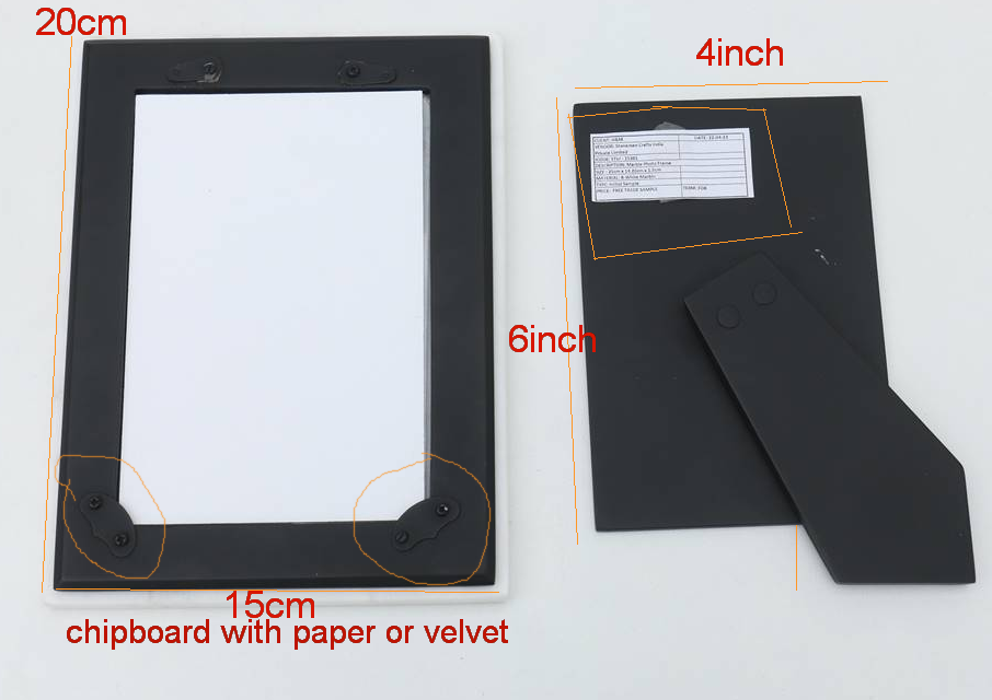 6*8 Inch Velvet Easel Backs for Picture Frames Iron Led Photo Frame Letterpress Printing Custom Cardboard Photo Frame 1 Color