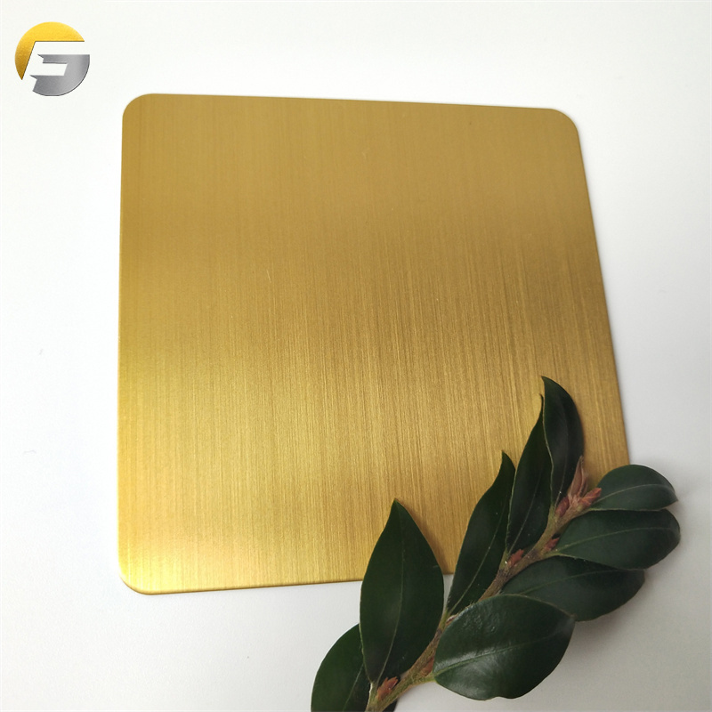 CL0203 201 304 Stainless Steel Gold Color Brushed Plated 316L Hairline Stainless Steel Gold