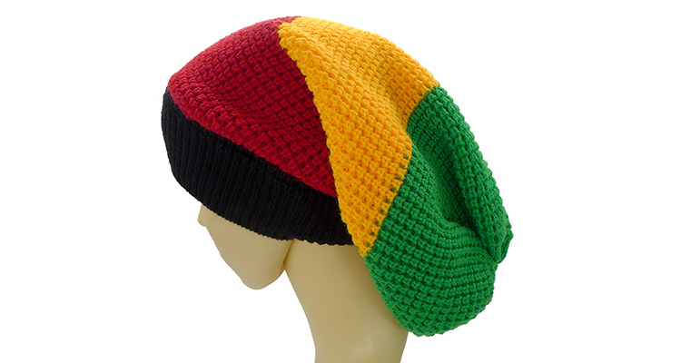 Wholesale Jumbo Rasta Hat Jamaican Reggae Cap Slouchy Dreadlocks Hat Jamaica Striped Beanie Hats for Dreadlocks